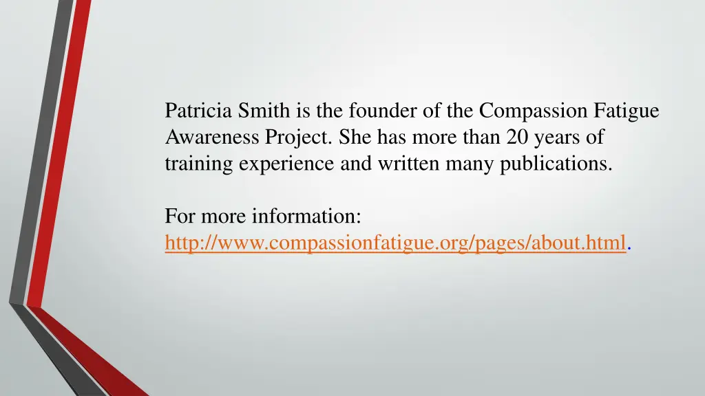 patricia smith is the founder of the compassion