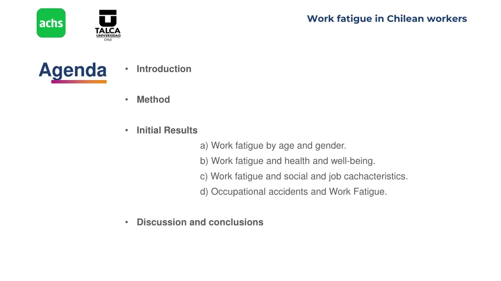 work fatigue in chilean workers