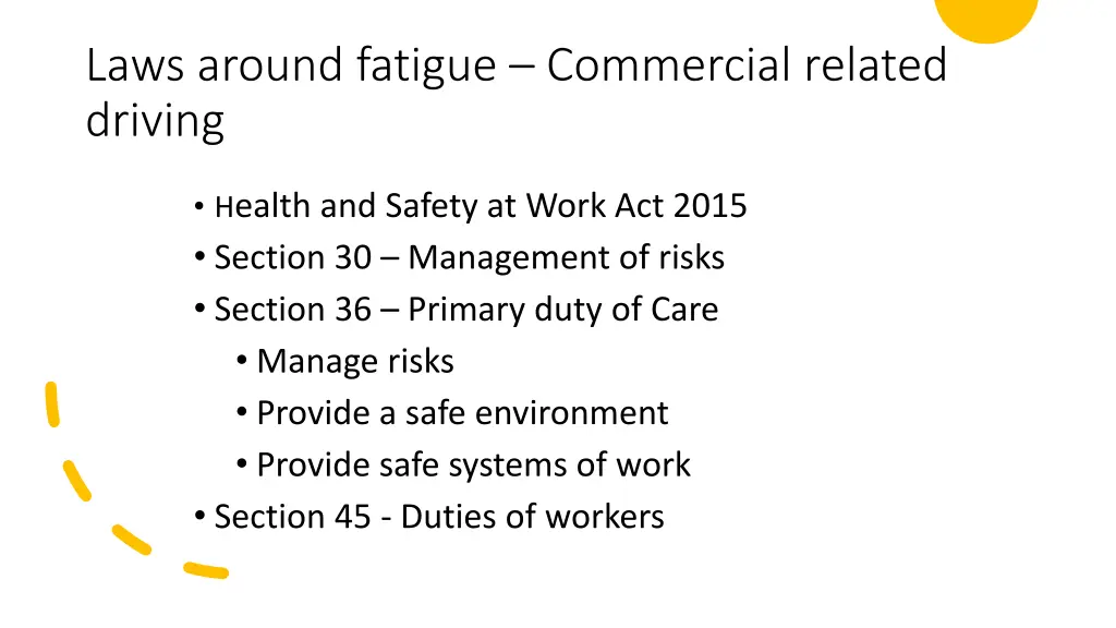 laws around fatigue commercial related driving