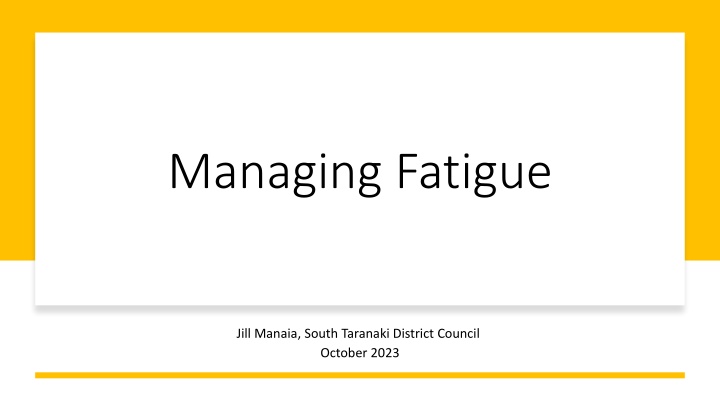 managing fatigue