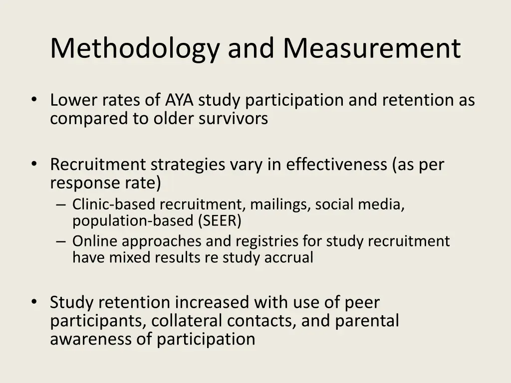 methodology and measurement