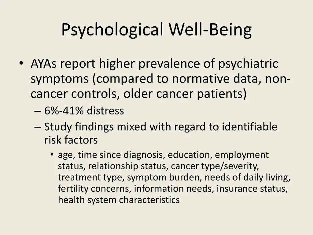 psychological well being