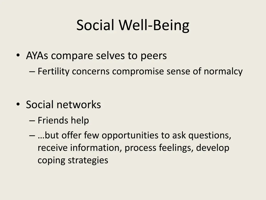 social well being