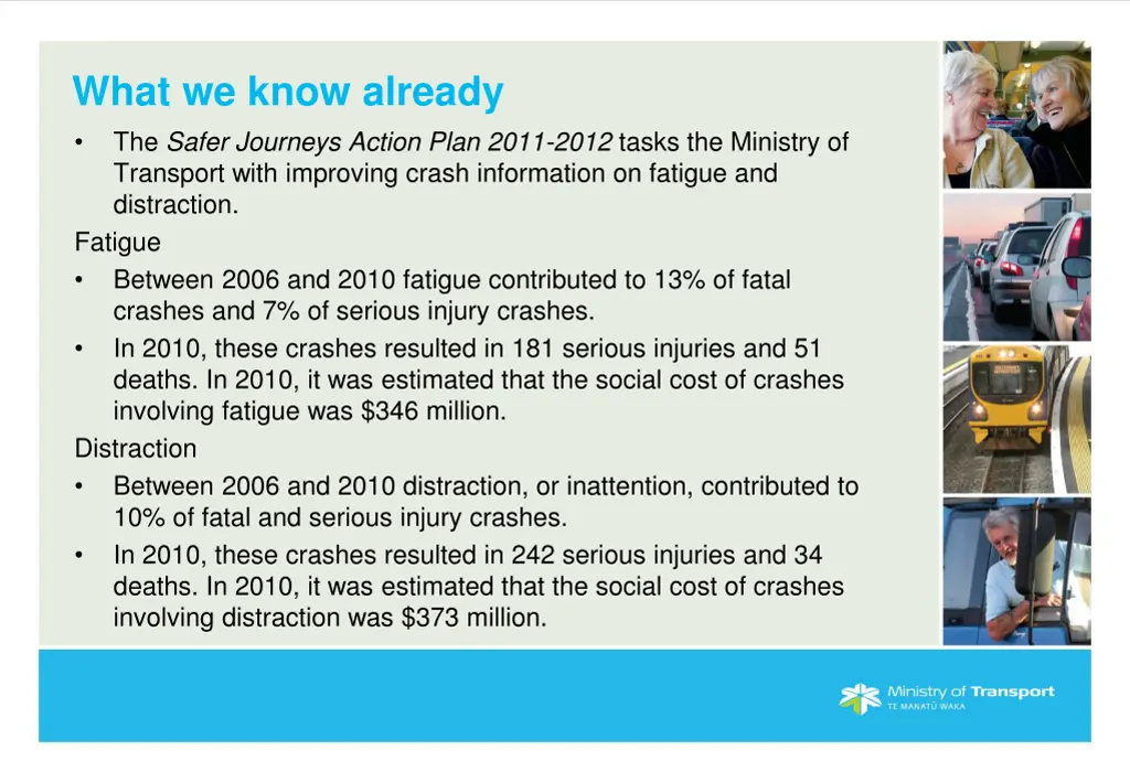 what we know already the safer journeys action