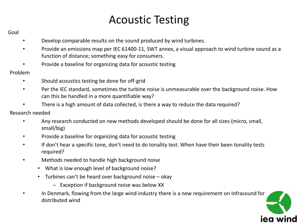 acoustic testing