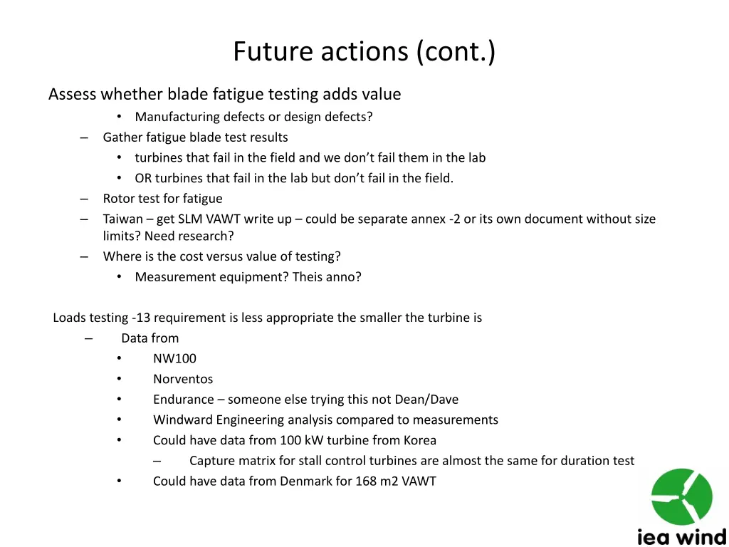 future actions cont