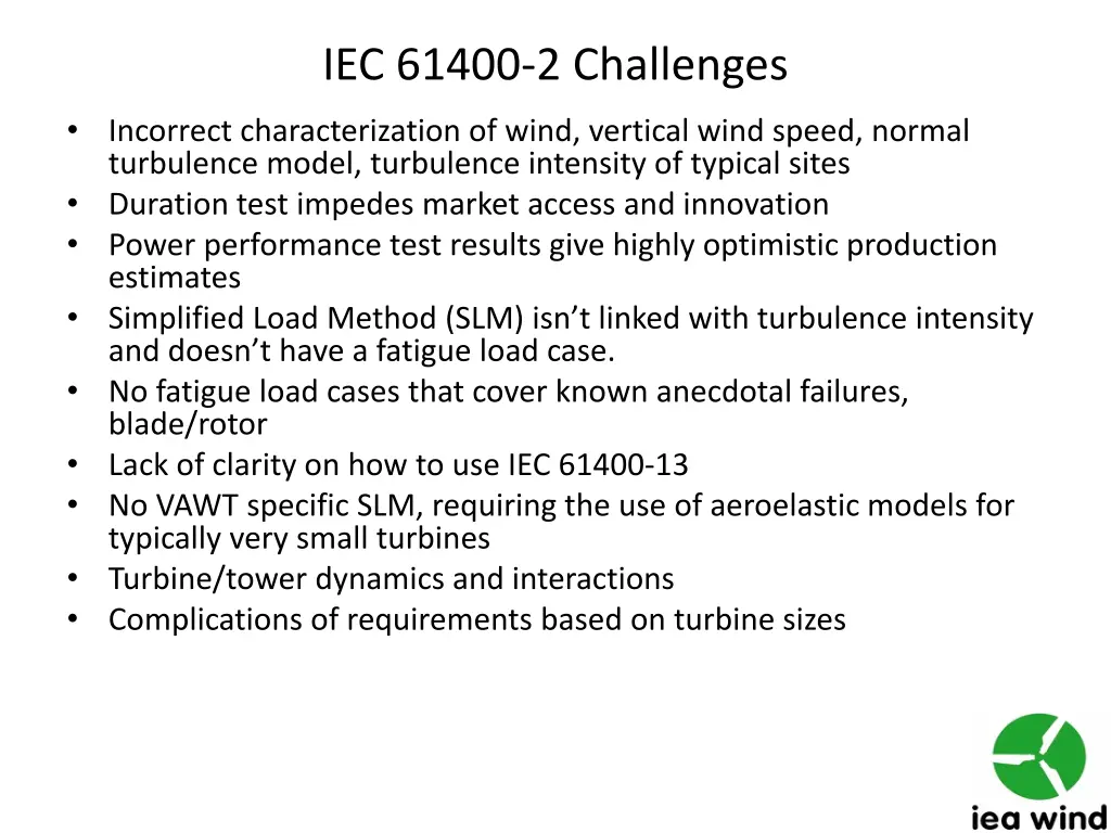 iec 61400 2 challenges