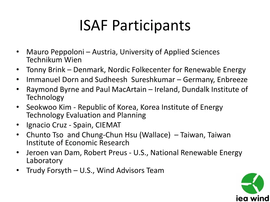 isaf participants