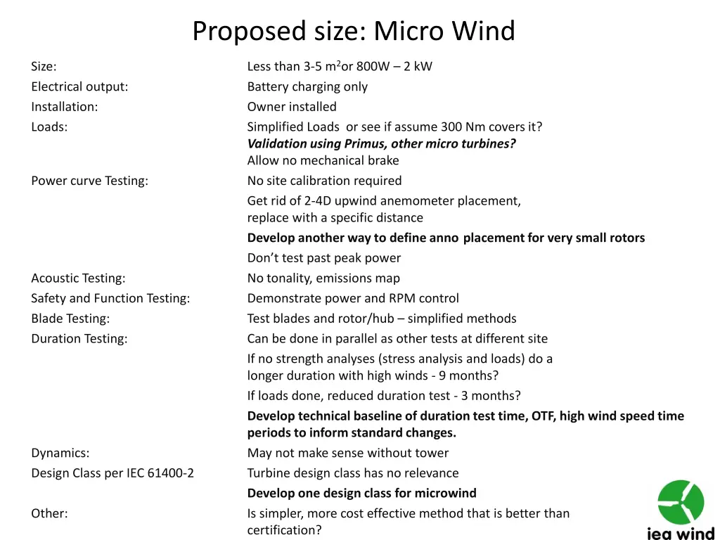 proposed size micro wind