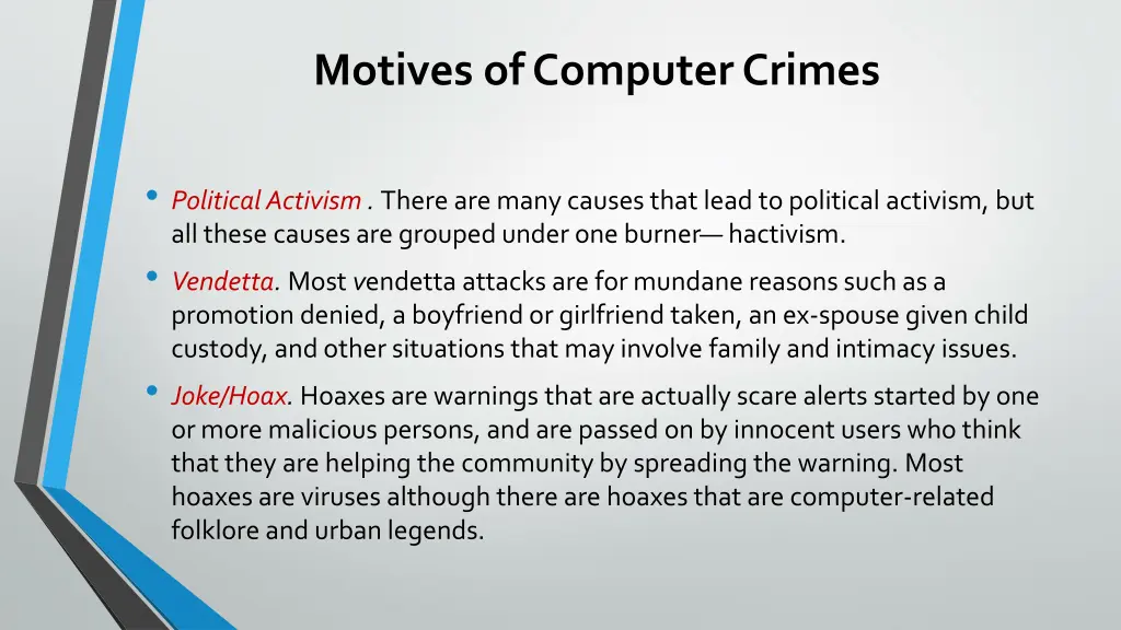 motives of computer crimes