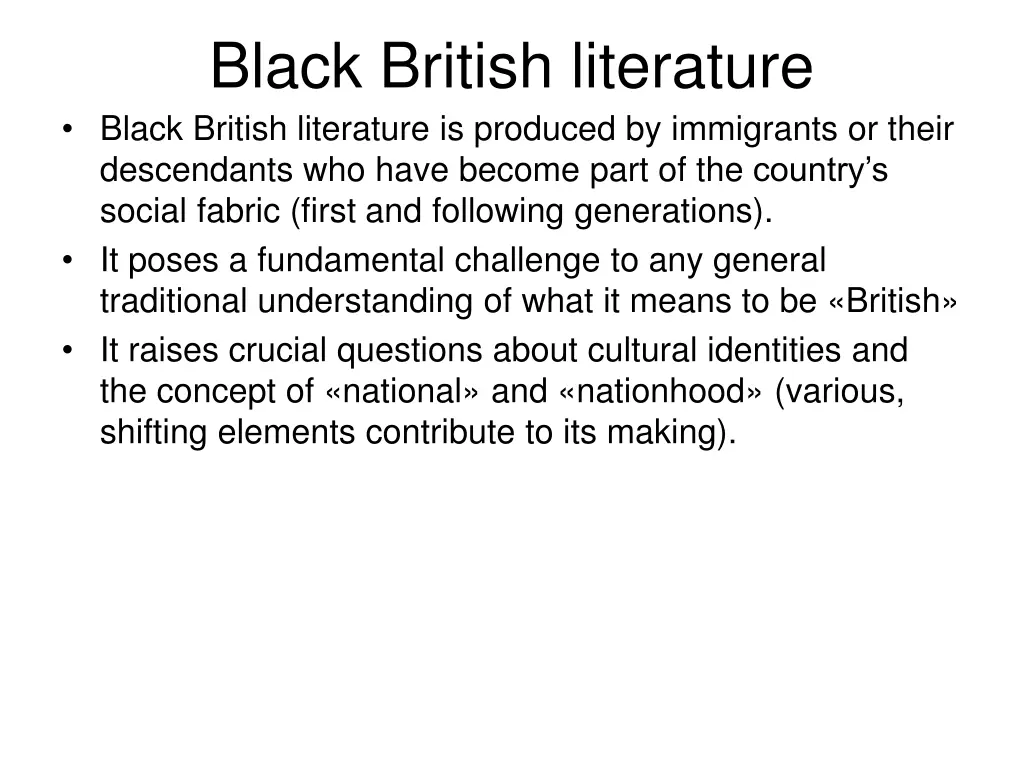 black british literature black british literature