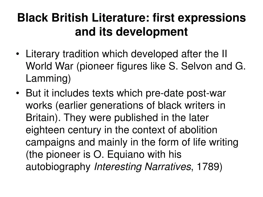 black british literature first expressions