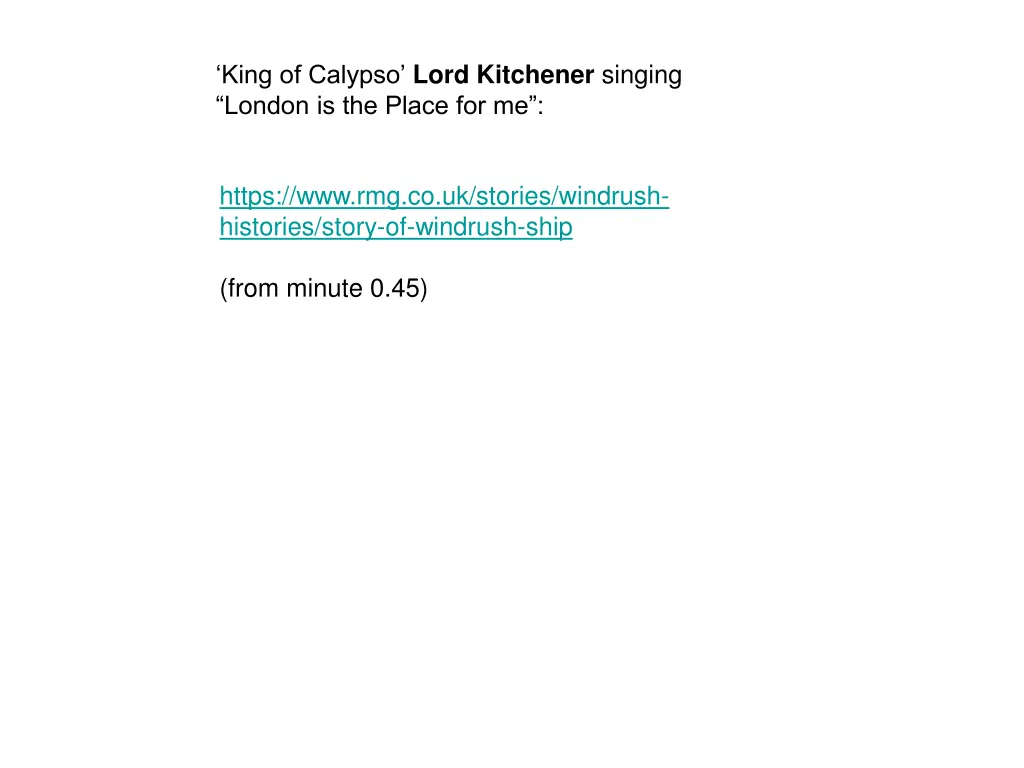 king of calypso lord kitchener singing london