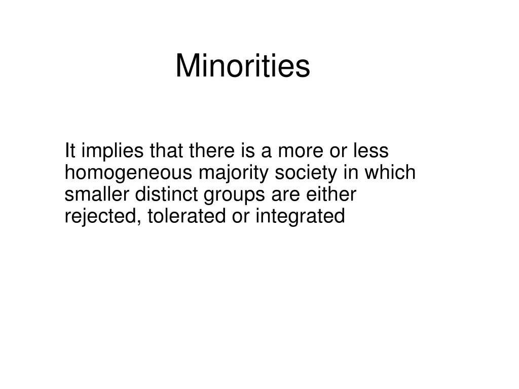 minorities