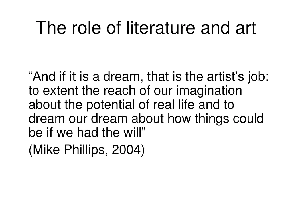 the role of literature and art