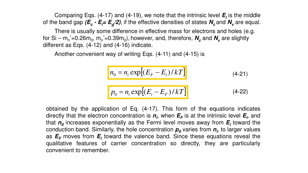 comparing eqs 4 17 and 4 19 we note that