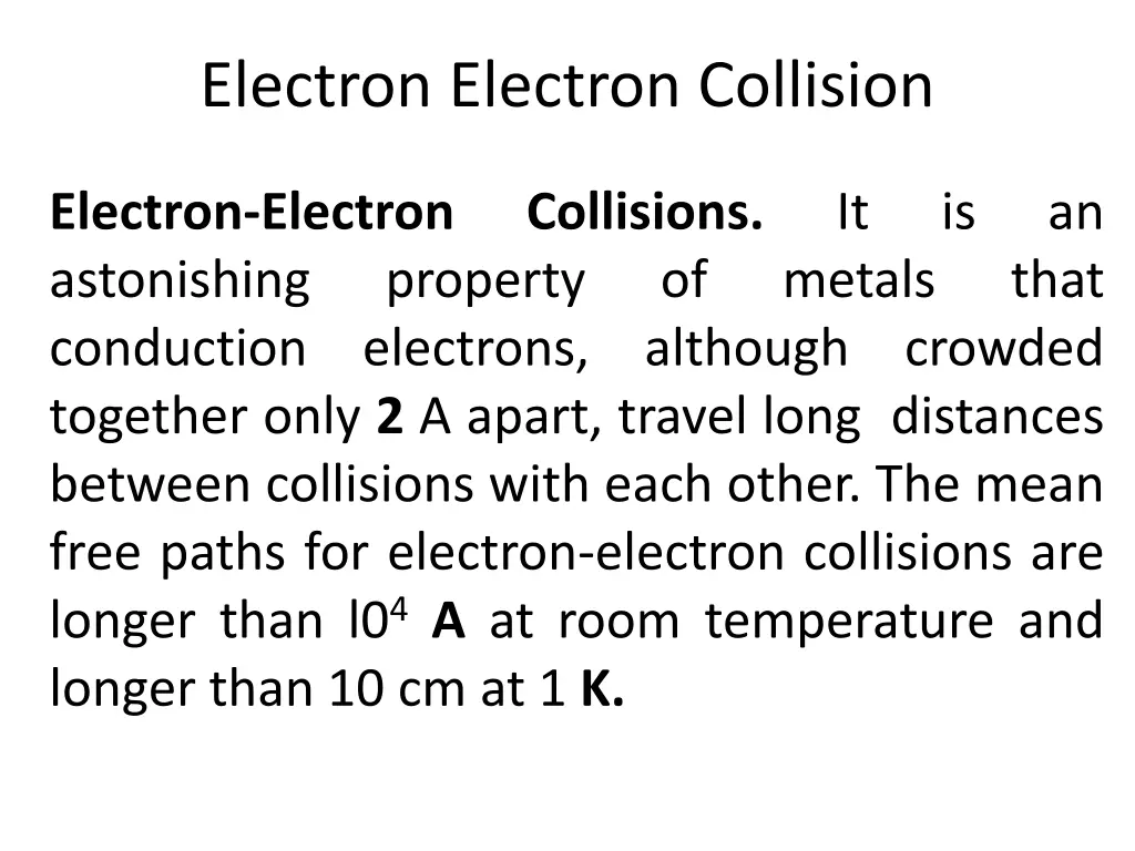 electron electron collision