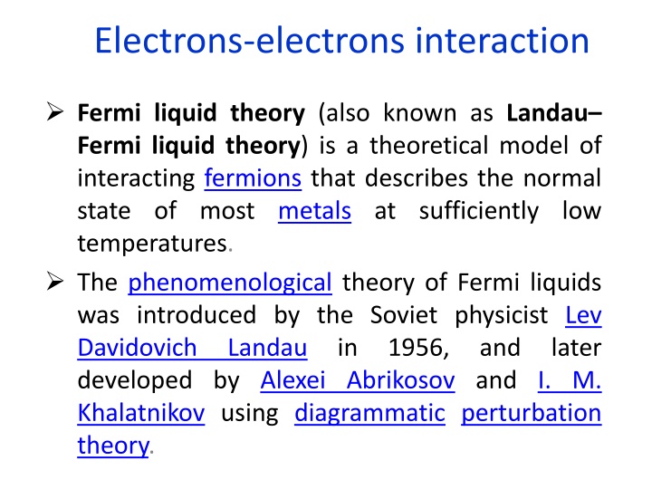 electrons electrons interaction