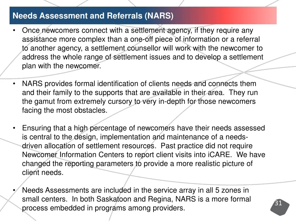 needs assessment and referrals nars