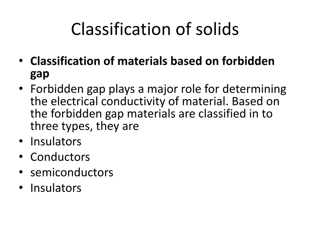 classification of solids 1