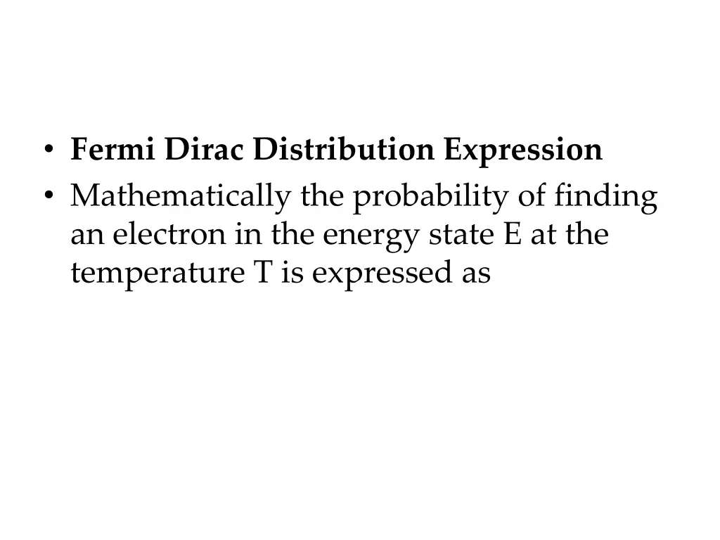 fermi dirac distribution expression