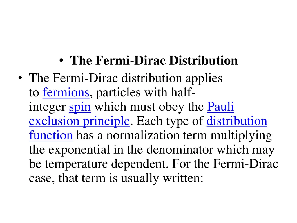 the fermi dirac distribution the fermi dirac