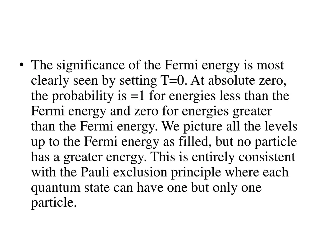 the significance of the fermi energy is most