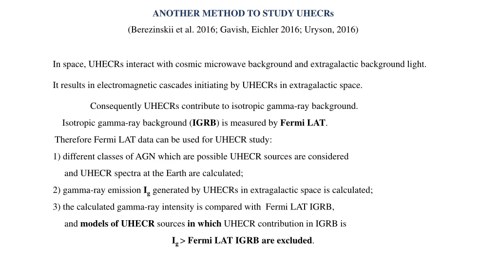 another method to study uhecrs