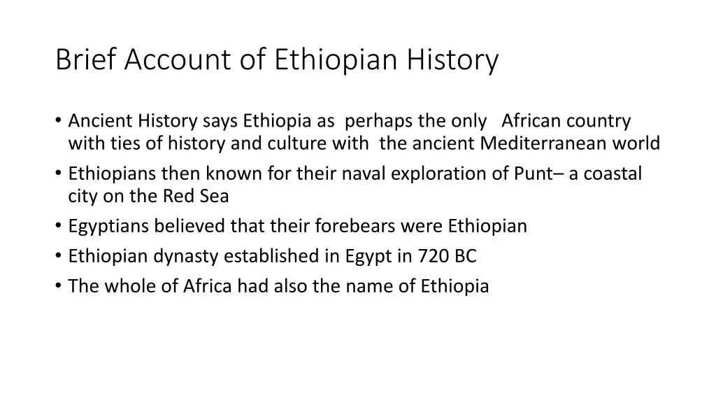 brief account of ethiopian history