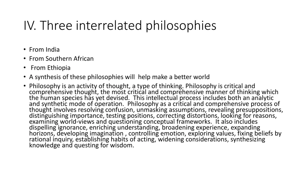 iv three interrelated philosophies