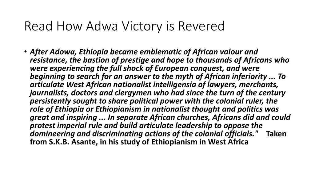 read how adwa victory is revered