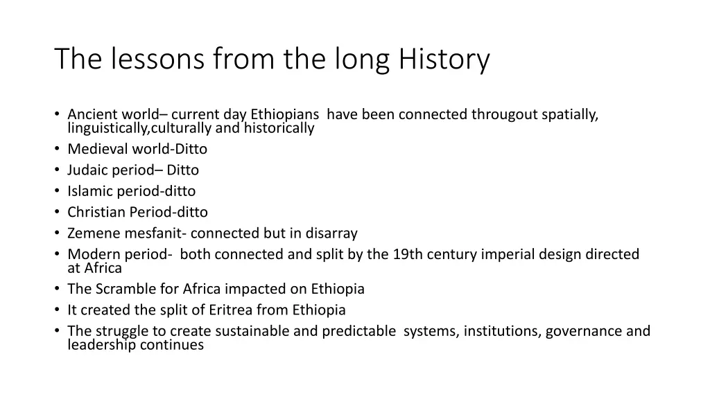 the lessons from the long history