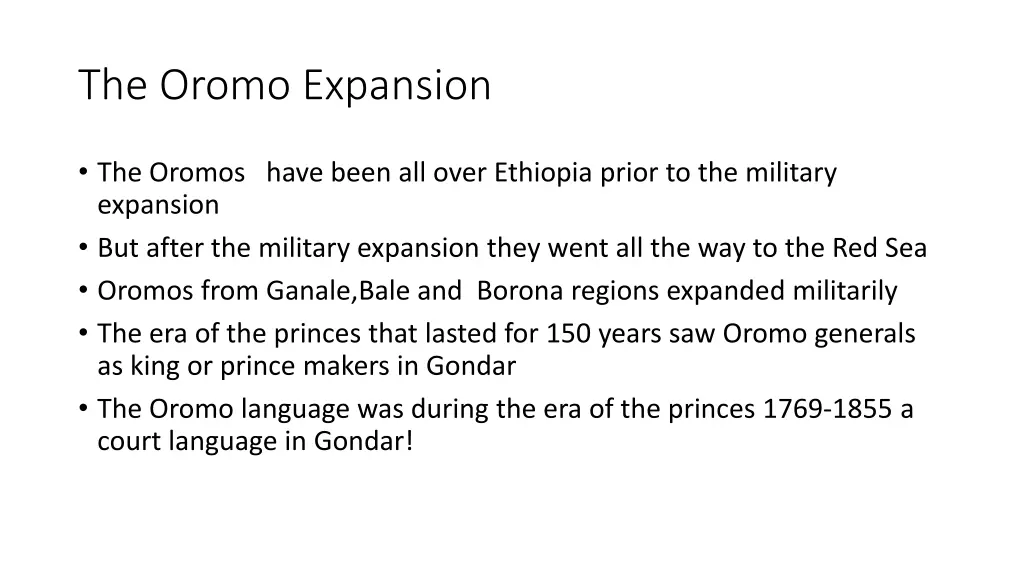 the oromo expansion