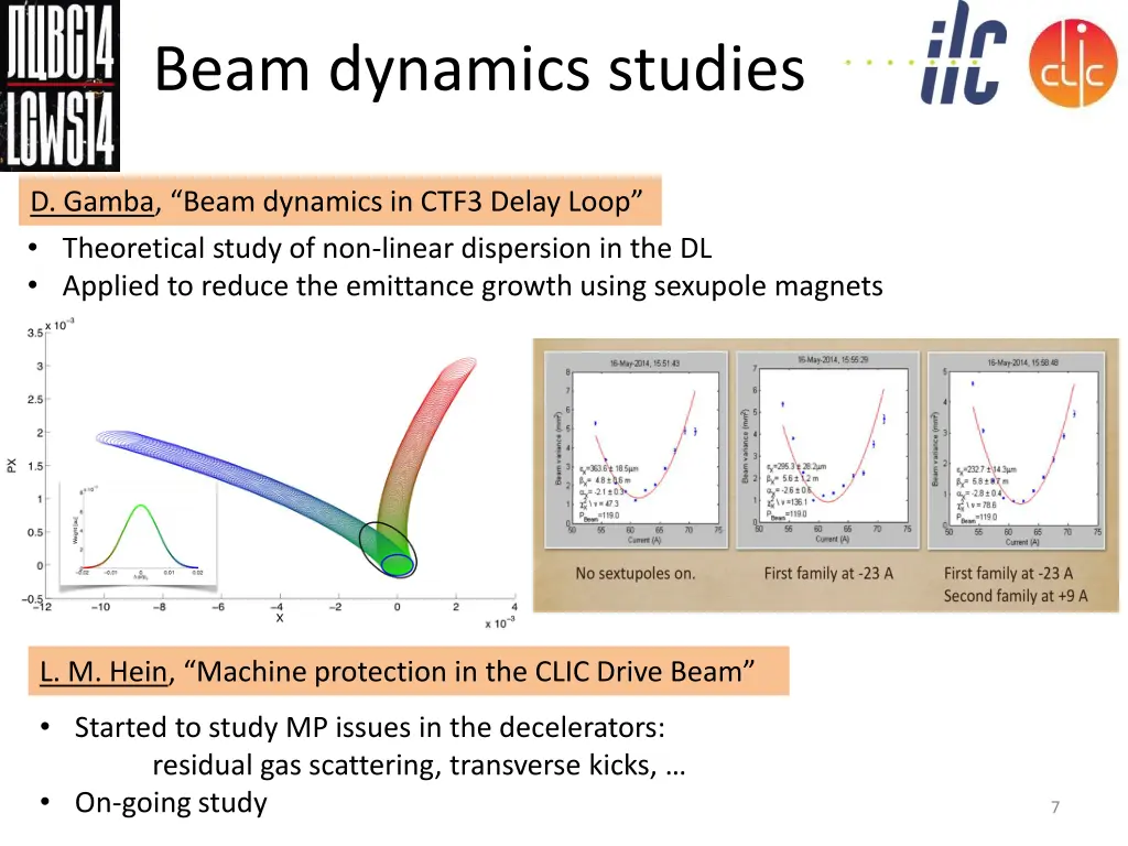 beam dynamics studies