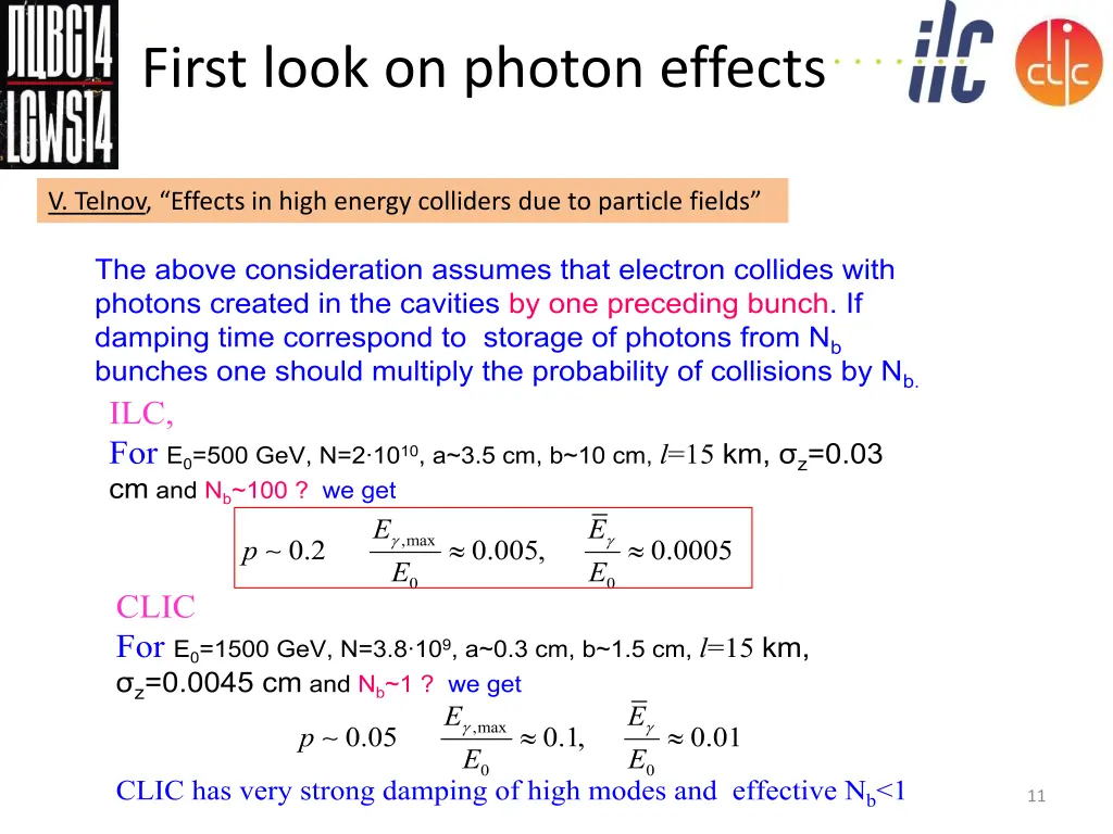 first look on photon effects