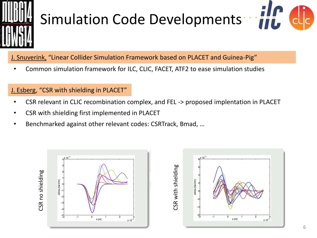 simulation code developments