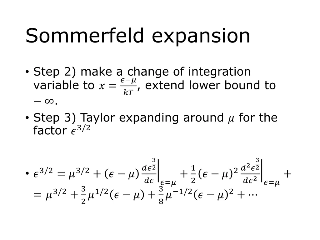 sommerfeld expansion 1