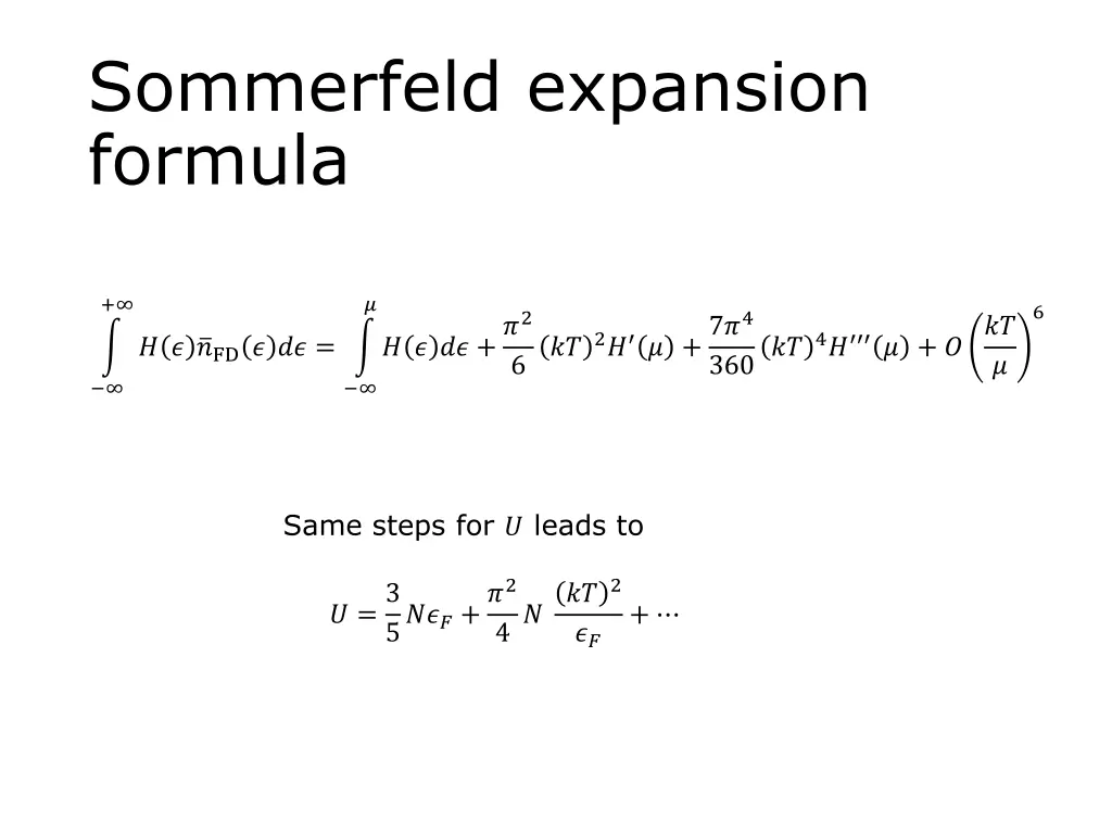 sommerfeld expansion formula