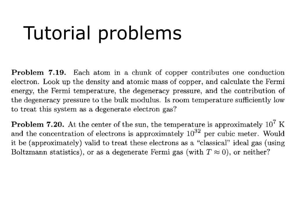 tutorial problems