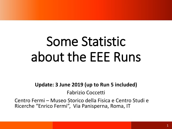 some statistic some statistic about the eee runs