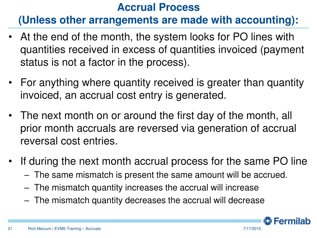 accrual process