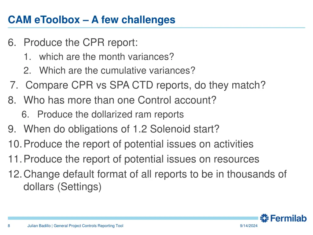 cam etoolbox a few challenges 2