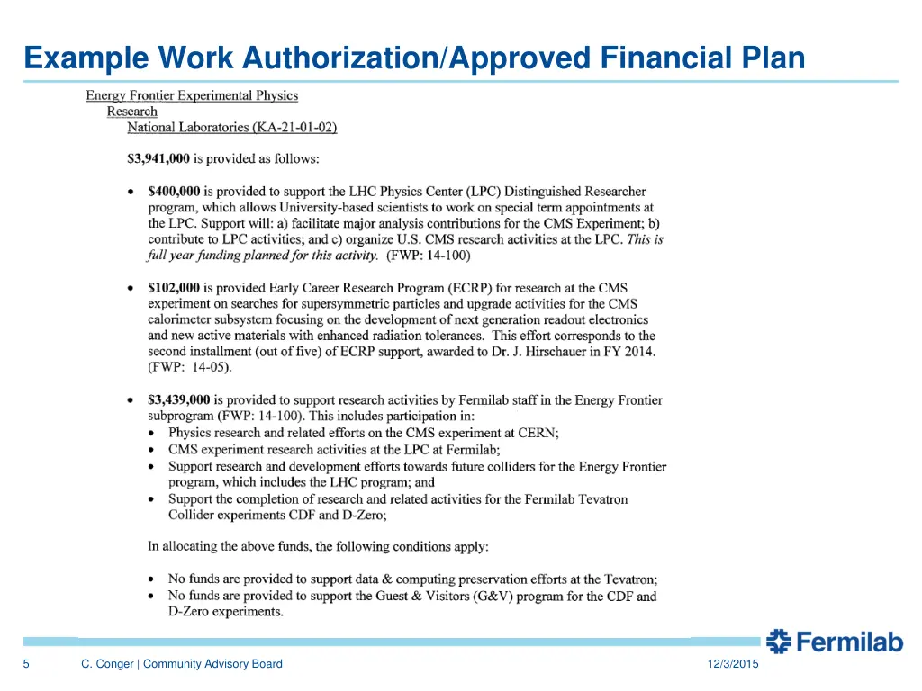 example work authorization approved financial plan