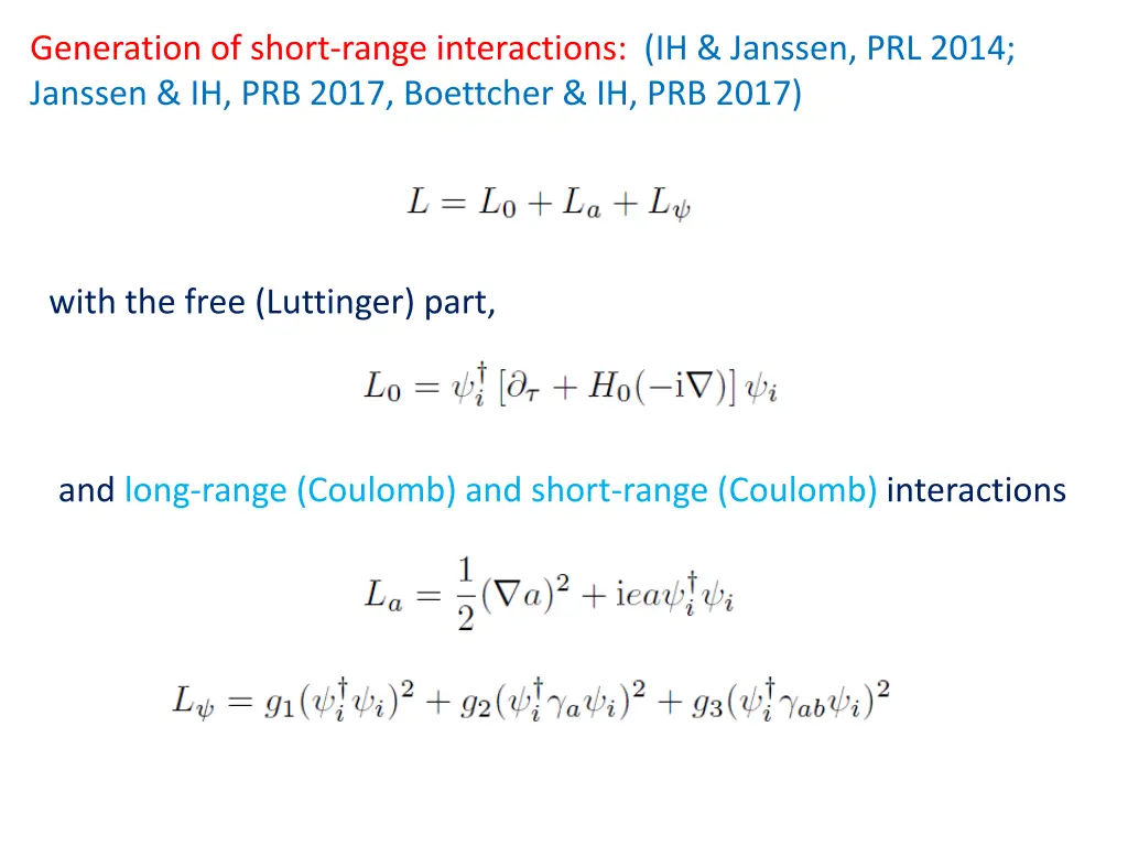 generation of short range interactions ih janssen