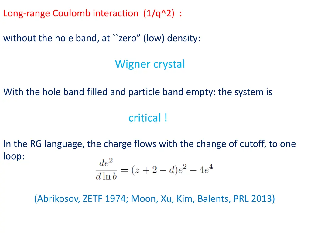 long range coulomb interaction 1 q 2