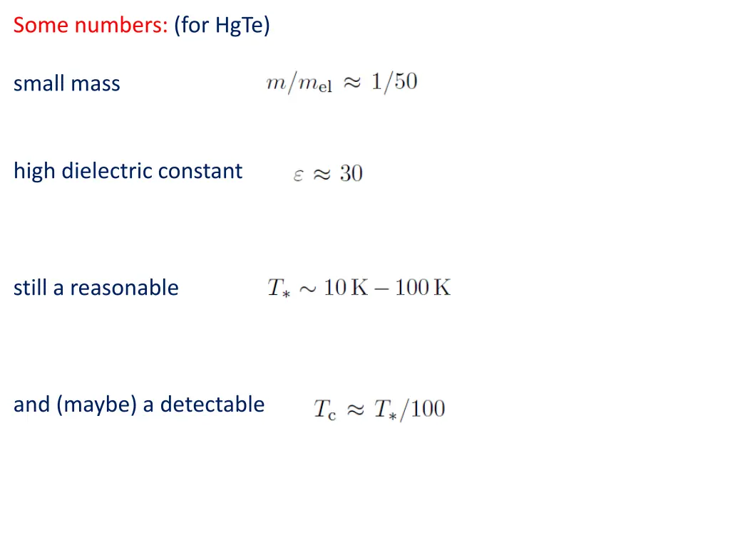 some numbers for hgte