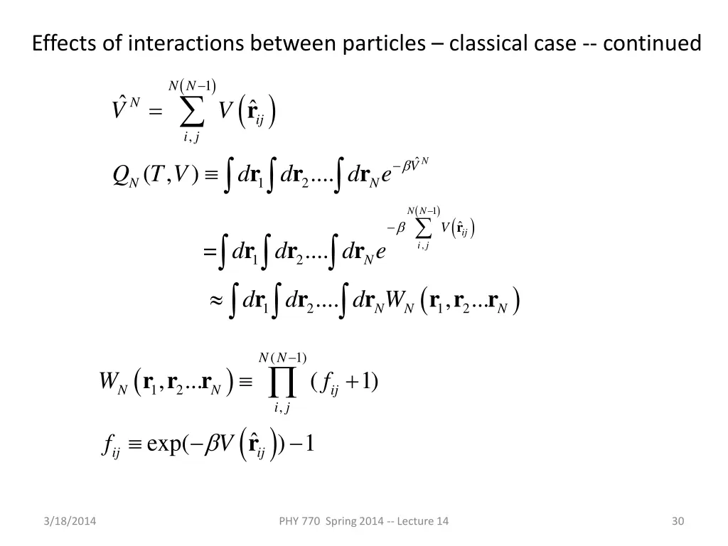 effects of interactions between particles 1