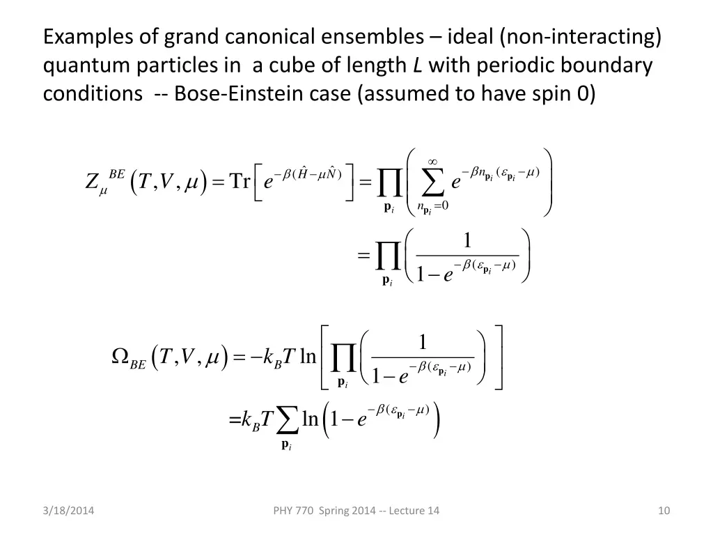 examples of grand canonical ensembles ideal 1