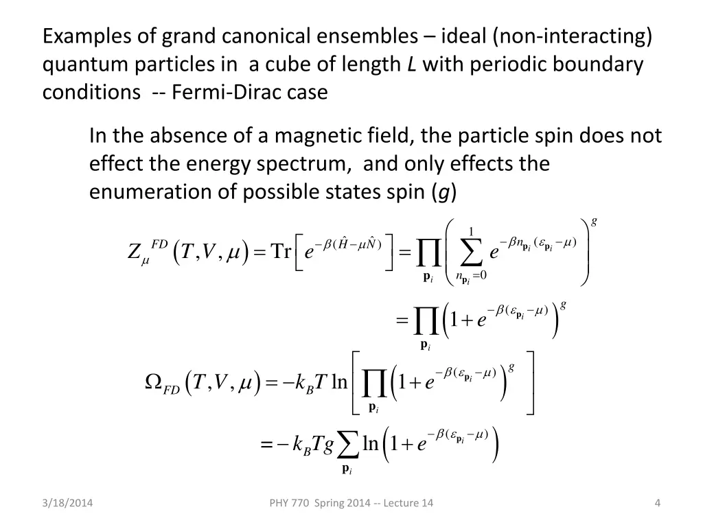 examples of grand canonical ensembles ideal