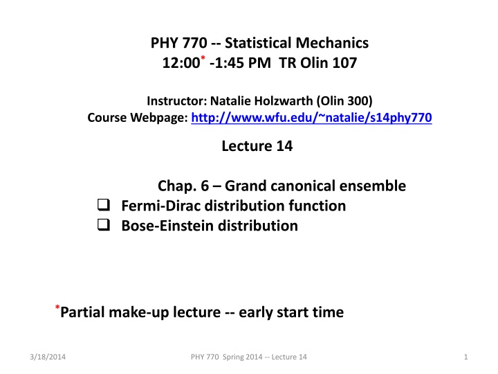 phy 770 statistical mechanics